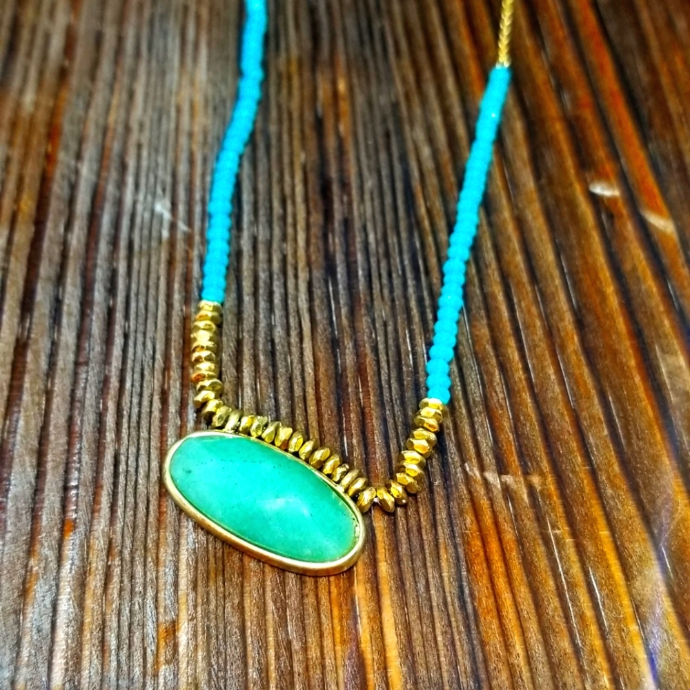 Turquoise gemstone necklace💙
